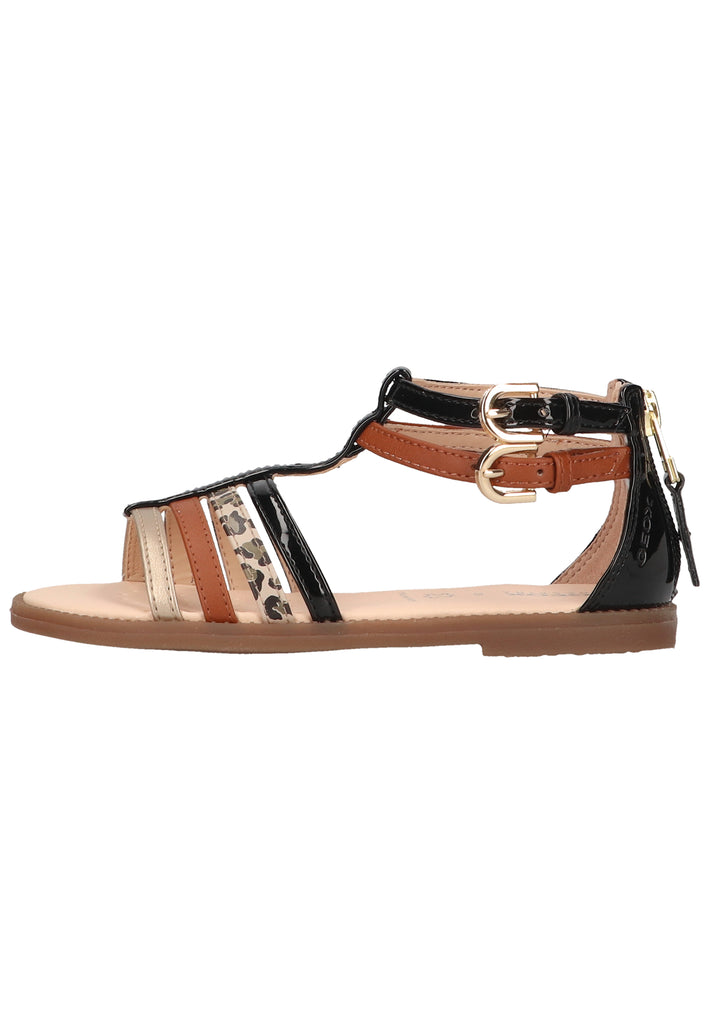 Geox Sandalen Lederimitat Schwarz/Braun - surf4shoes