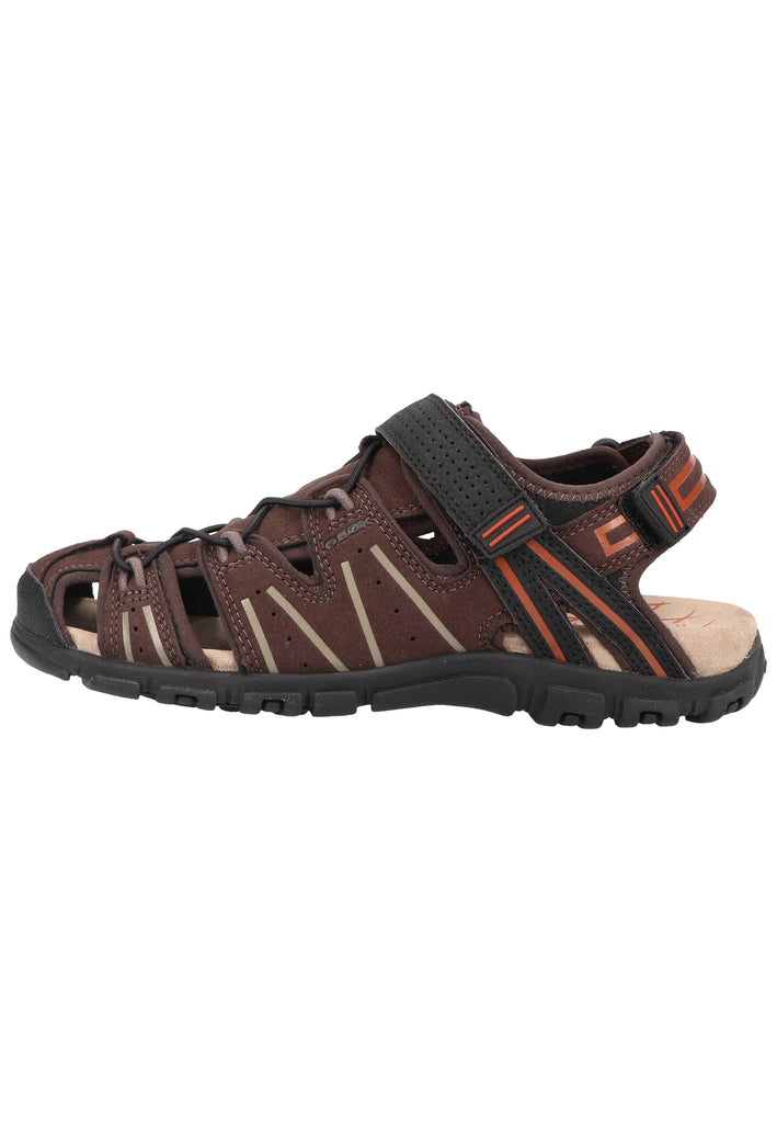 Geox Sandalen Lederimitat Dunkelbraun/Schwarz - surf4shoes
