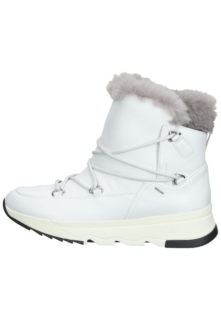 Geox Stiefelette Leder/Textil Weiß/Grau Warmfutter - surf4shoes