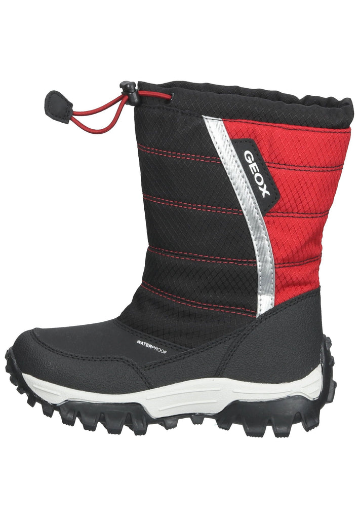 Geox Stiefel Synthetik/Textil Schwarz/Rot - surf4shoes