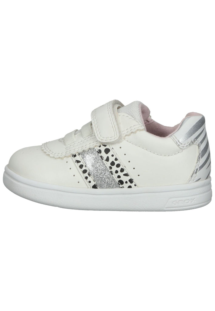 Geox Sneaker Lederimitat/Textil Weiß/Silber - surf4shoes