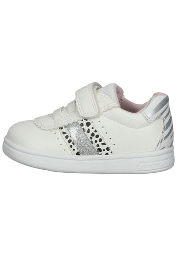 Geox Sneaker Lederimitat/Textil Weiß/Silber - surf4shoes