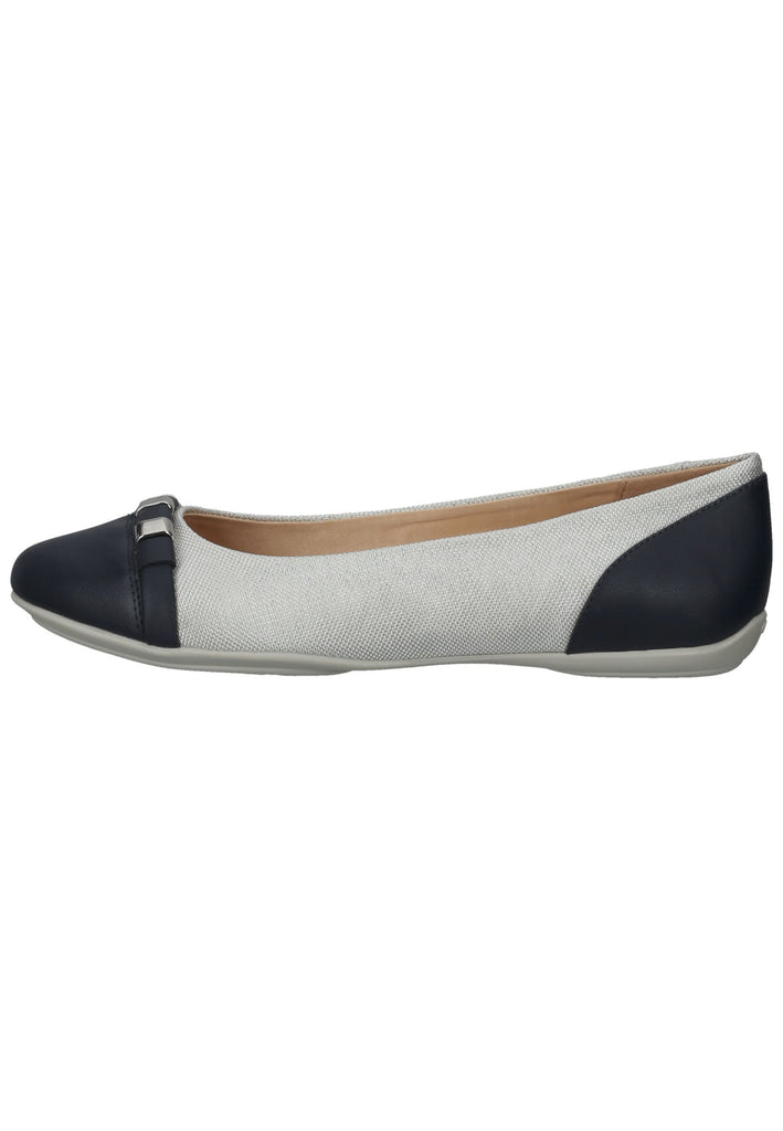 Geox Ballerinas Lederimitat/Textil Silber/Blau - surf4shoes