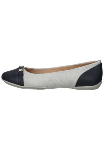 Geox Ballerinas Lederimitat/Textil Silber/Blau - surf4shoes