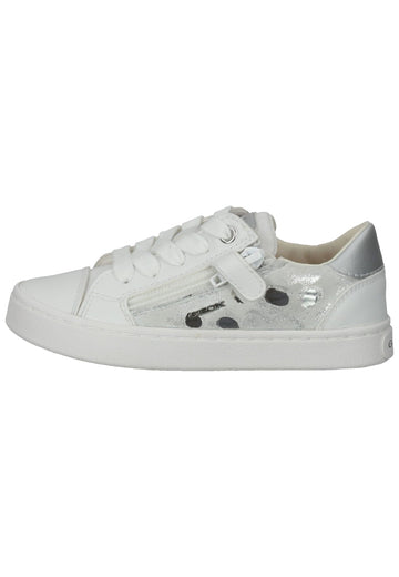 Geox Sneaker Leder/Synthetik Weiß/Silber - surf4shoes