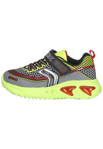 Geox Sneaker Lederimitat/Textil Schwarz/Grün - surf4shoes