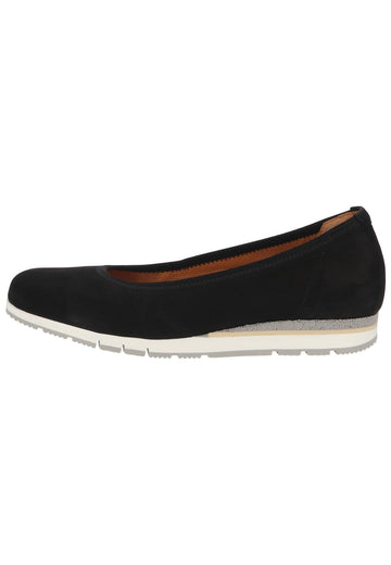 Gabor Ballerinas Nubukleder Schwarz - surf4shoes