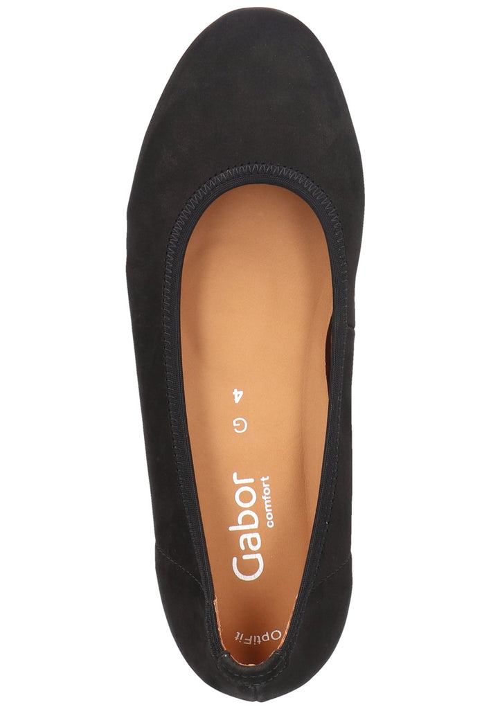 Gabor Ballerinas Nubukleder Schwarz - surf4shoes