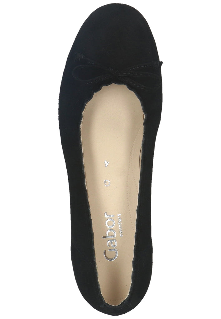Gabor Ballerinas Samt Schwarz - surf4shoes
