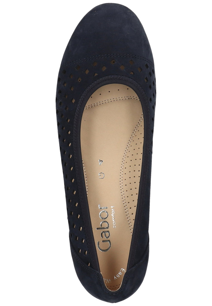 Gabor Ballerinas Nubukleder Blau - surf4shoes