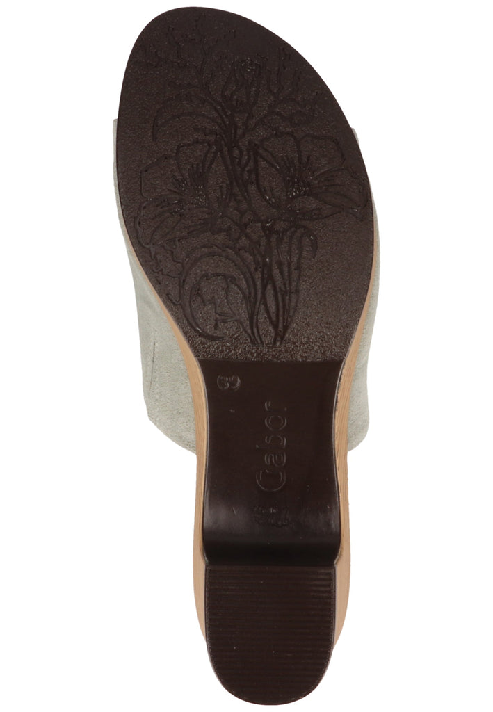 Gabor Pantoletten Veloursleder Silber - surf4shoes