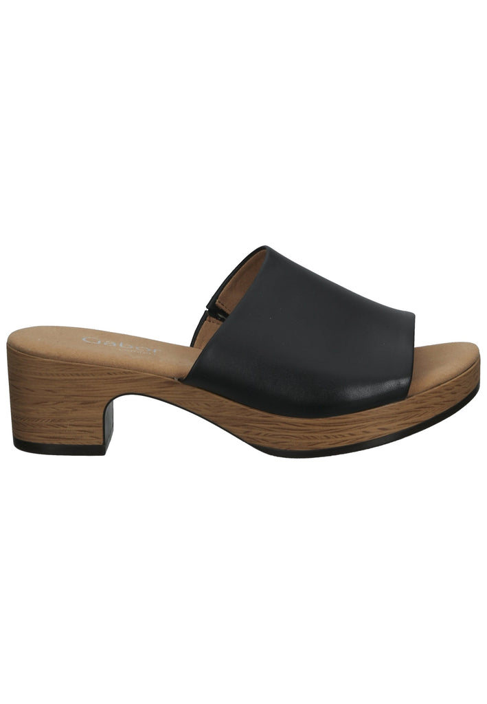 Gabor Pantoletten Nappaleder Schwarz - surf4shoes