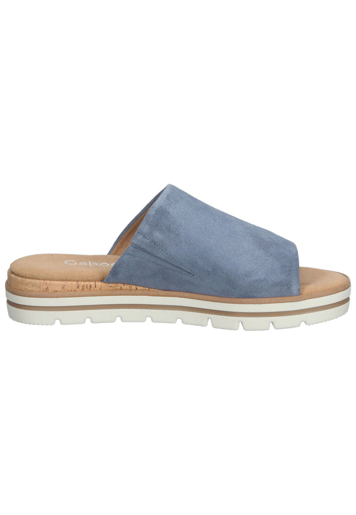 Gabor Pantoletten Veloursleder Blau - surf4shoes