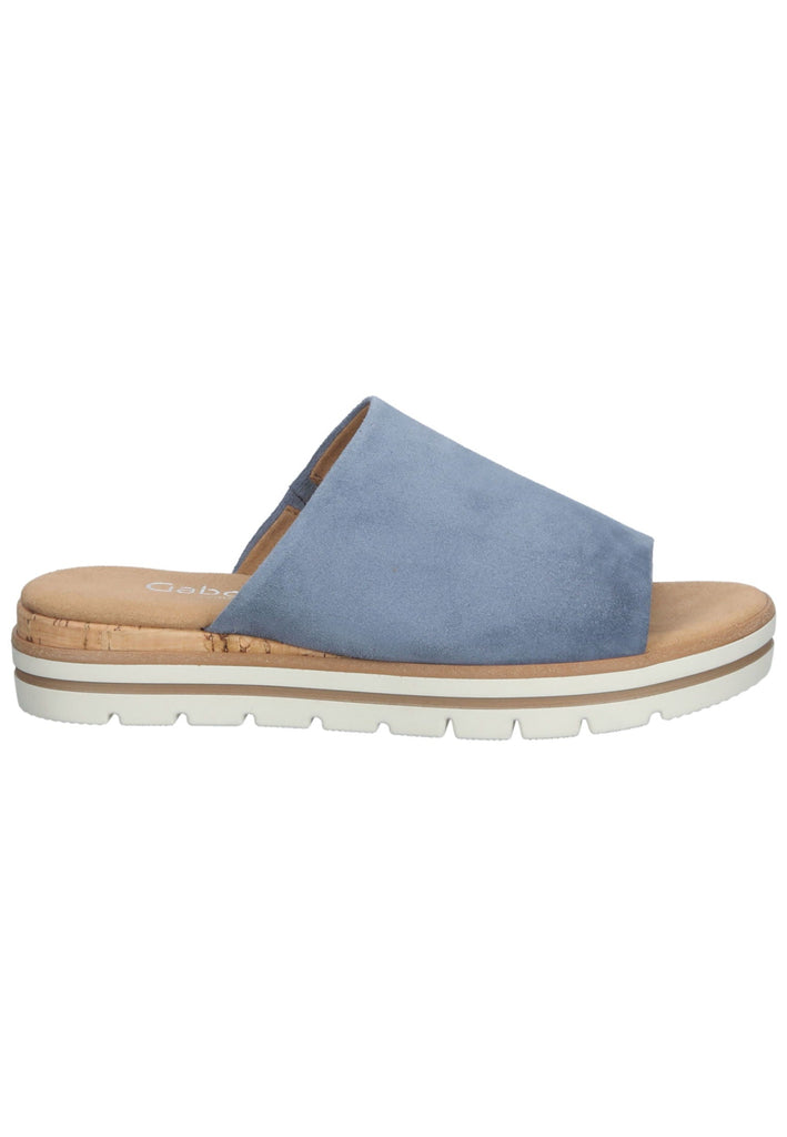 Gabor Pantoletten Veloursleder Blau - surf4shoes