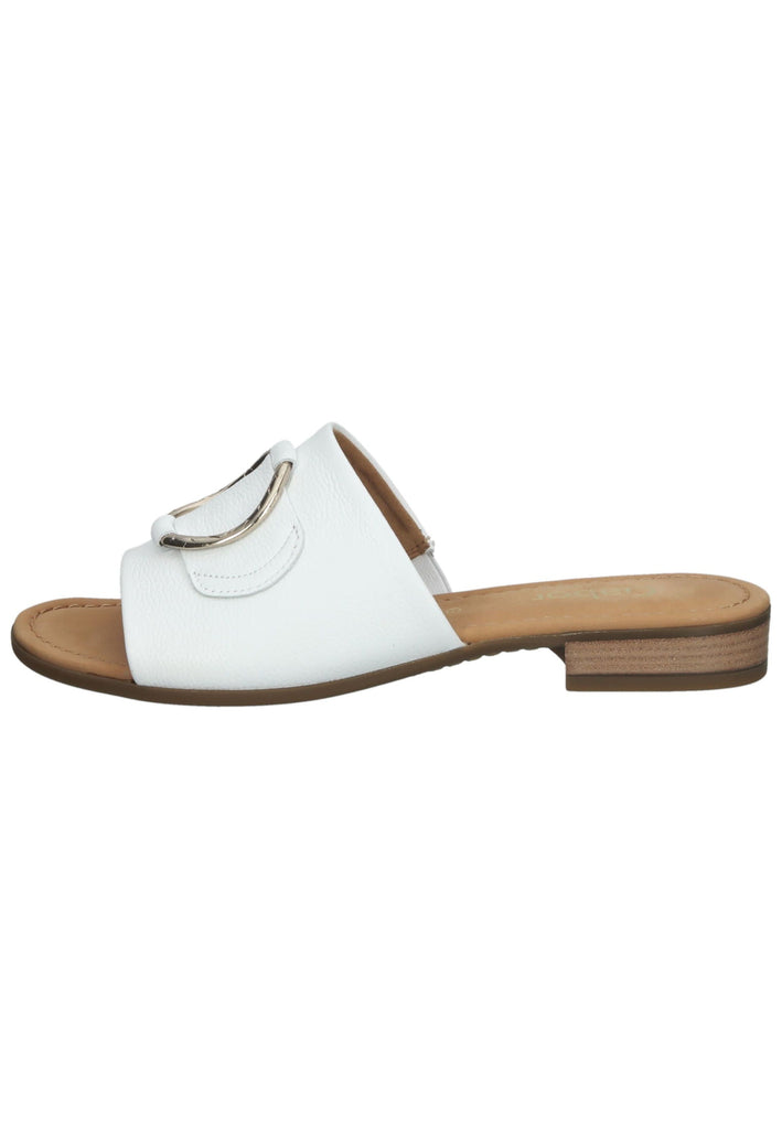 Gabor Pantoletten Leder Weiß - surf4shoes