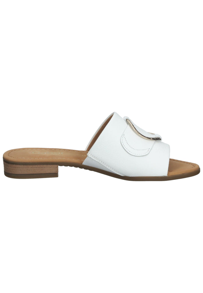 Gabor Pantoletten Leder Weiß - surf4shoes