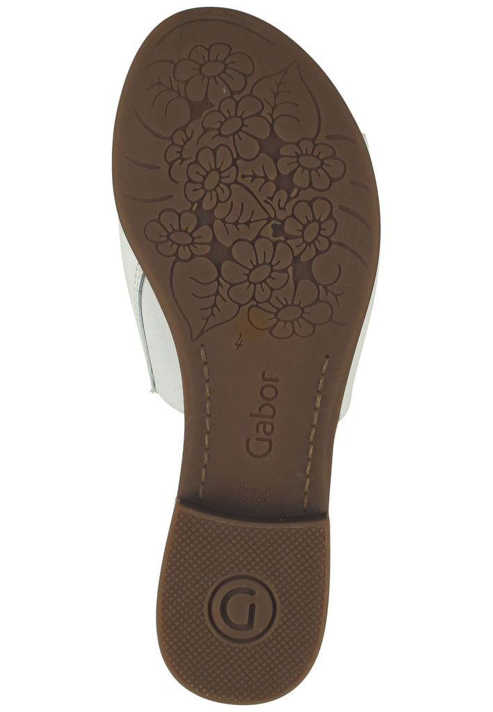 Gabor Pantoletten Leder Weiß - surf4shoes