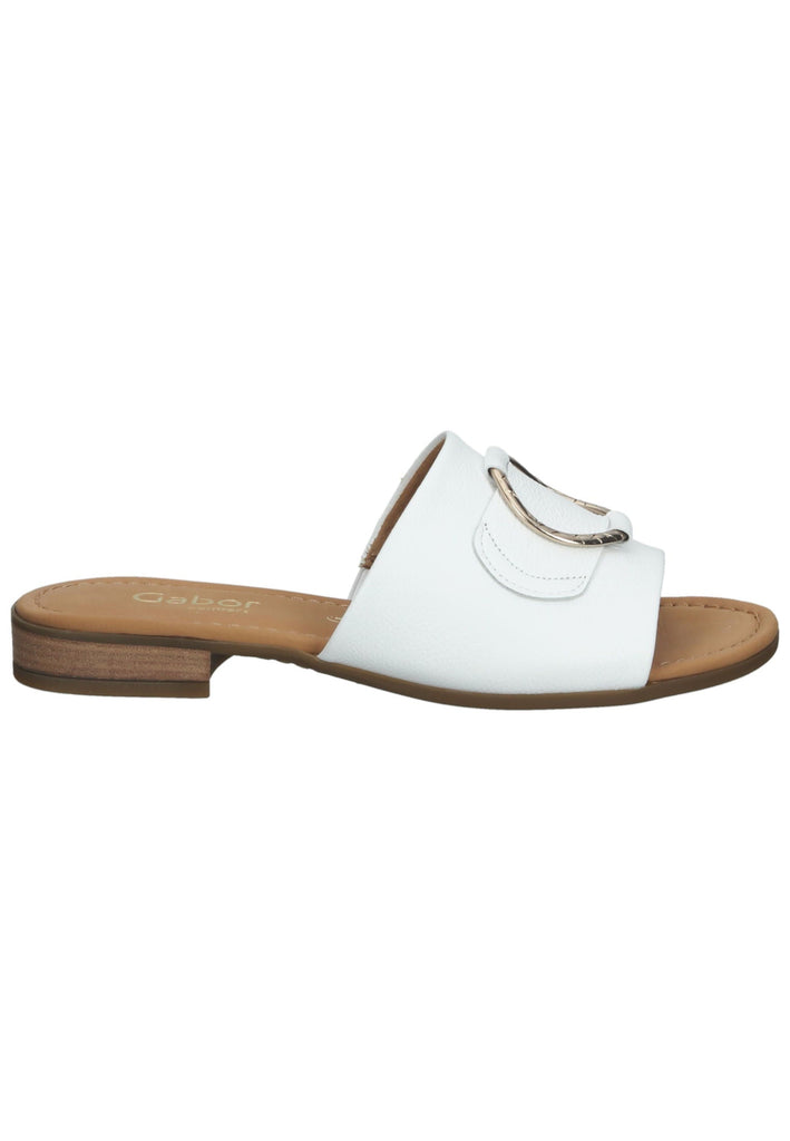 Gabor Pantoletten Leder Weiß - surf4shoes