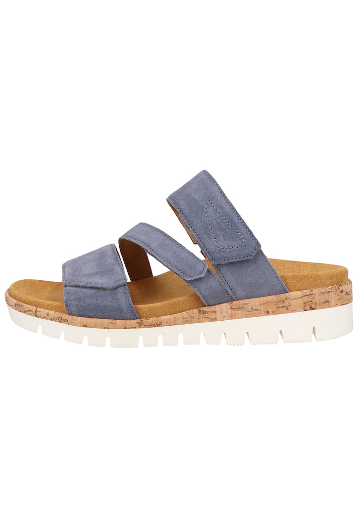 Gabor Pantoletten Veloursleder Blau - surf4shoes