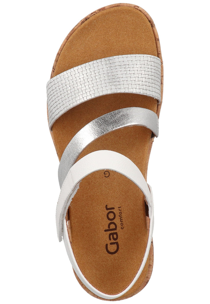Gabor Sandalen Leder Silber/Weiß - surf4shoes
