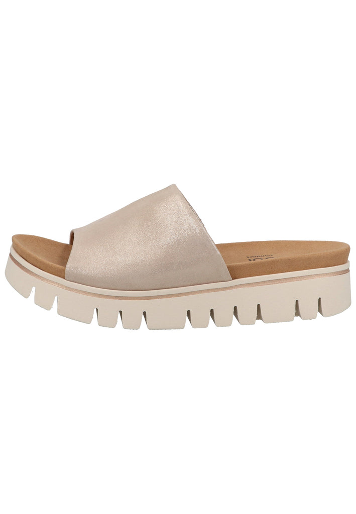 Gabor Pantoletten Leder Silber - surf4shoes