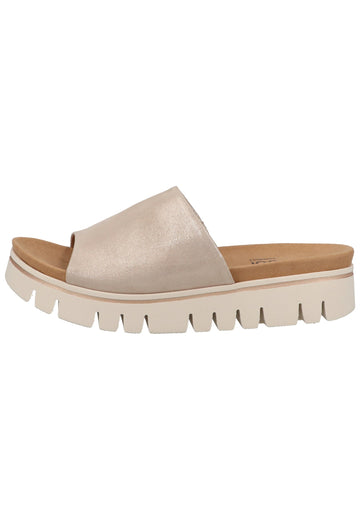 Gabor Pantoletten Leder Silber - surf4shoes