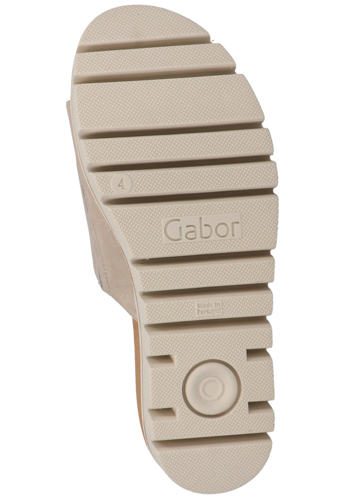 Gabor Pantoletten Leder Silber - surf4shoes