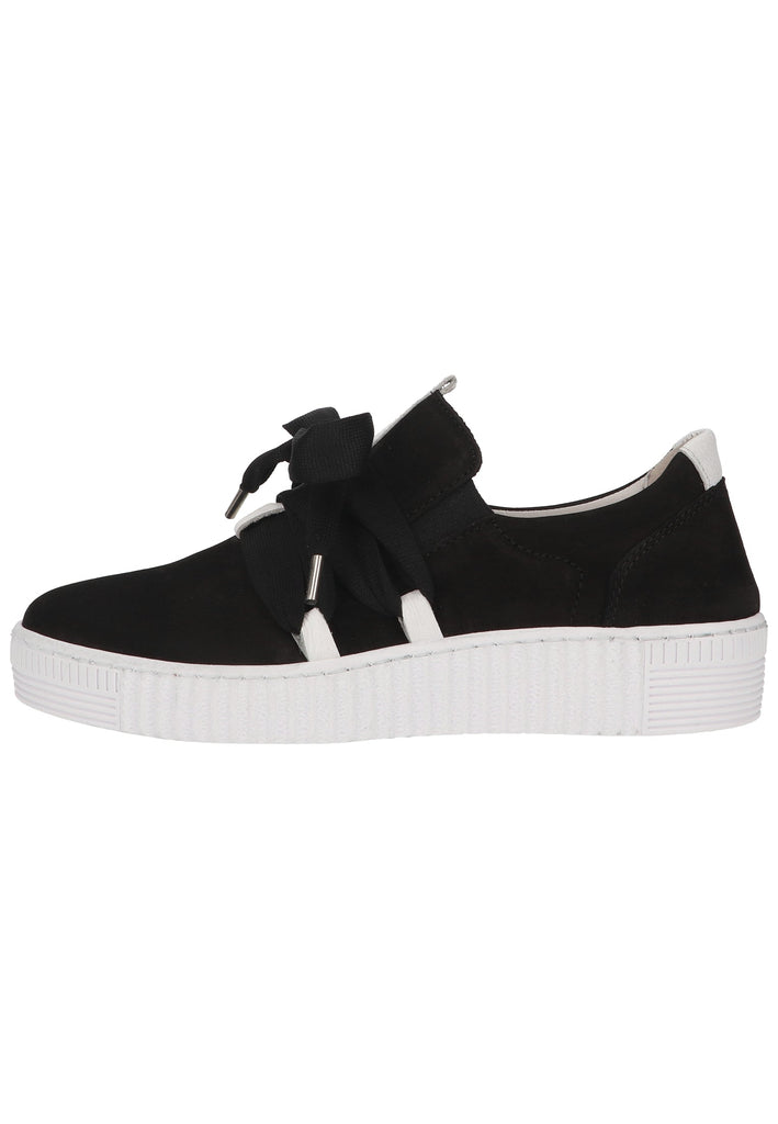 Gabor Sneaker Nubukleder Schwarz/Weiß - surf4shoes