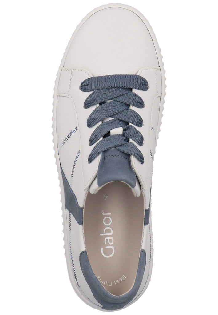 Gabor Sneaker Leder Weiß/Blau - surf4shoes