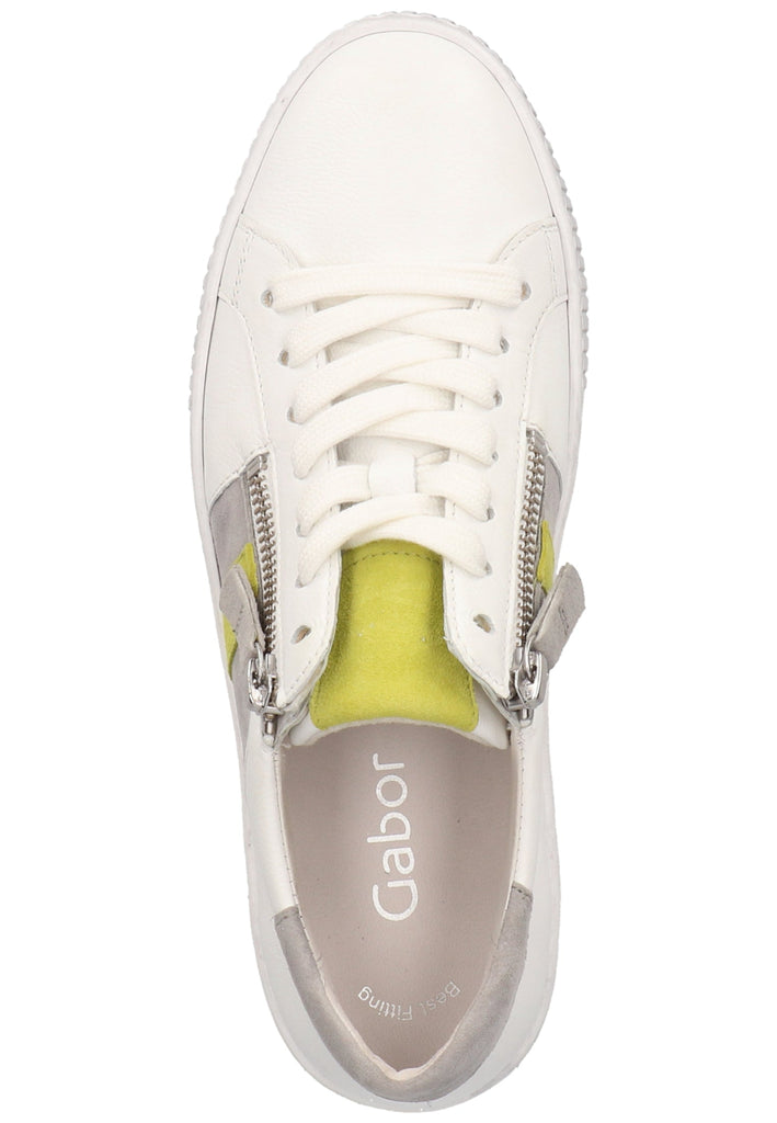 Gabor Sneaker Leder Weiß/Grau - surf4shoes