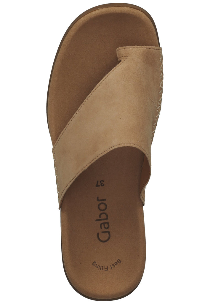 Gabor Zehensteg Veloursleder Caramel - surf4shoes