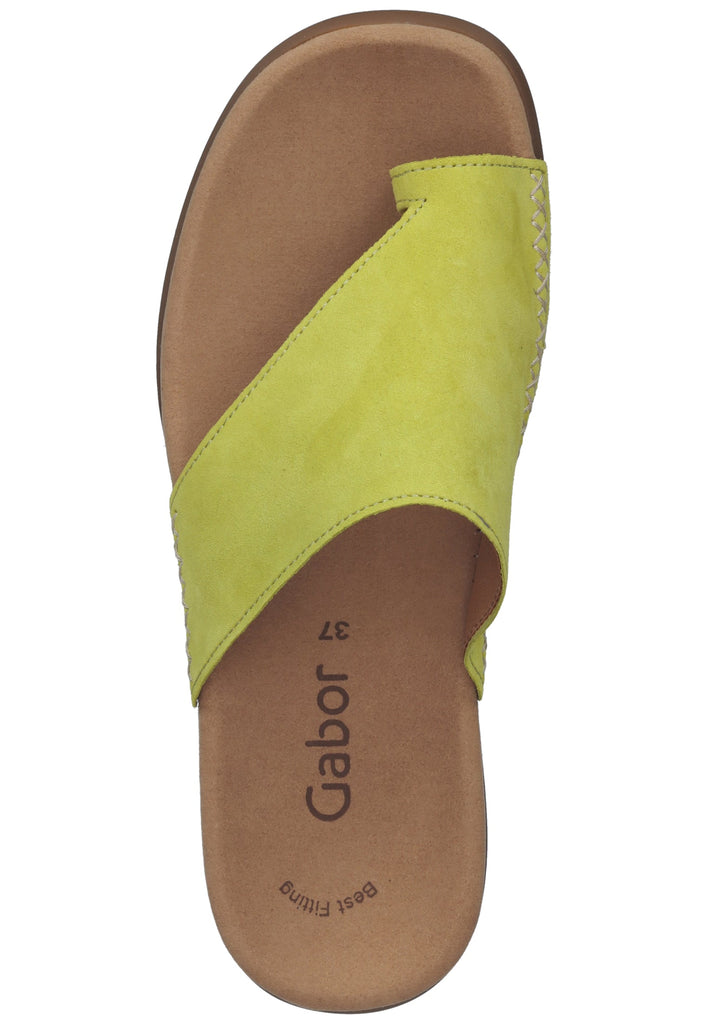 Gabor Zehensteg Veloursleder Lemon - surf4shoes