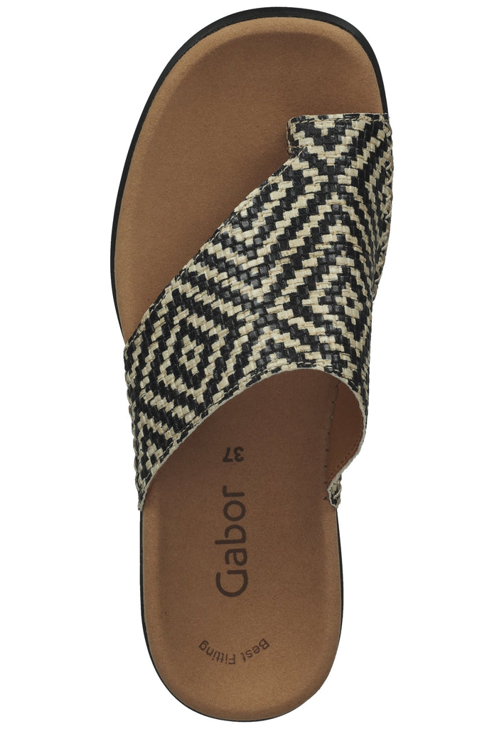 Gabor Zehensteg Leder Schwarz - surf4shoes