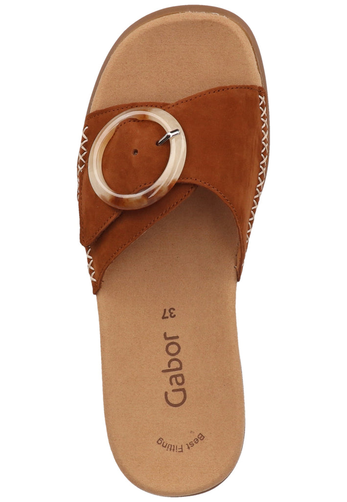 Gabor Pantoletten Nubukleder Brandy - surf4shoes
