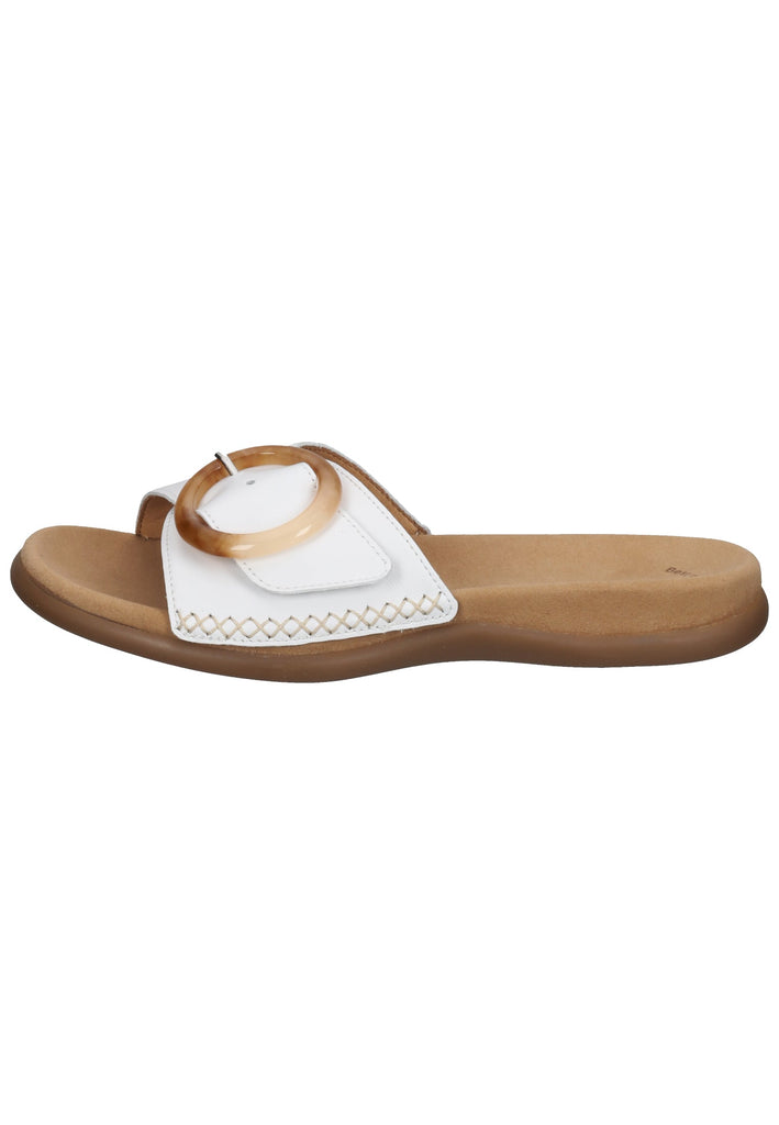 Gabor Pantoletten Nappaleder Weiß - surf4shoes