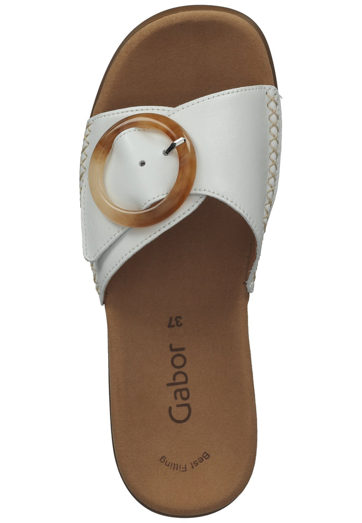 Gabor Pantoletten Nappaleder Weiß - surf4shoes