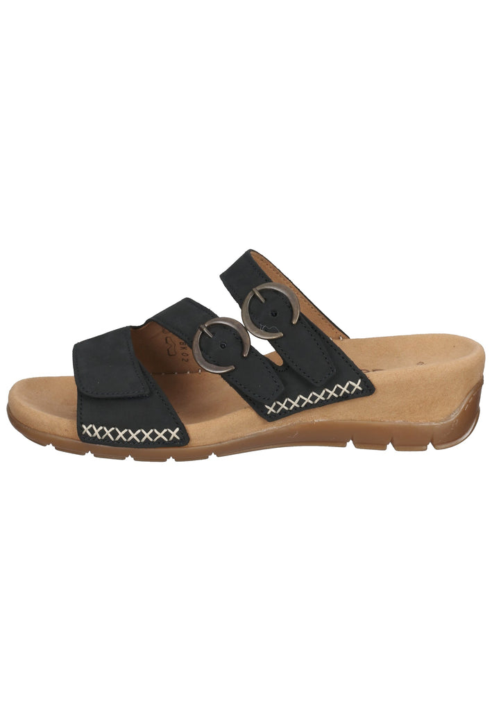 Gabor Pantoletten Nubukleder Nachtblau - surf4shoes