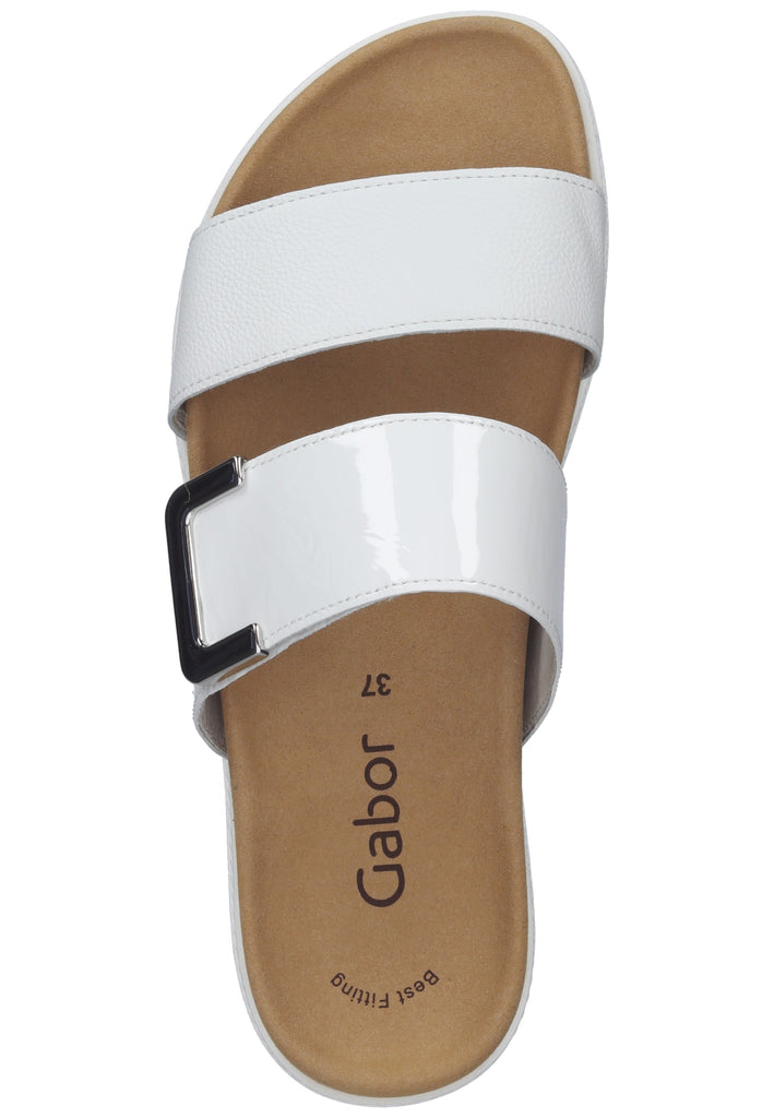 Gabor Pantoletten Leder Weiß - surf4shoes