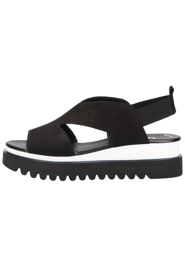 Gabor Sandalen Nubukleder/Textil Schwarz - surf4shoes
