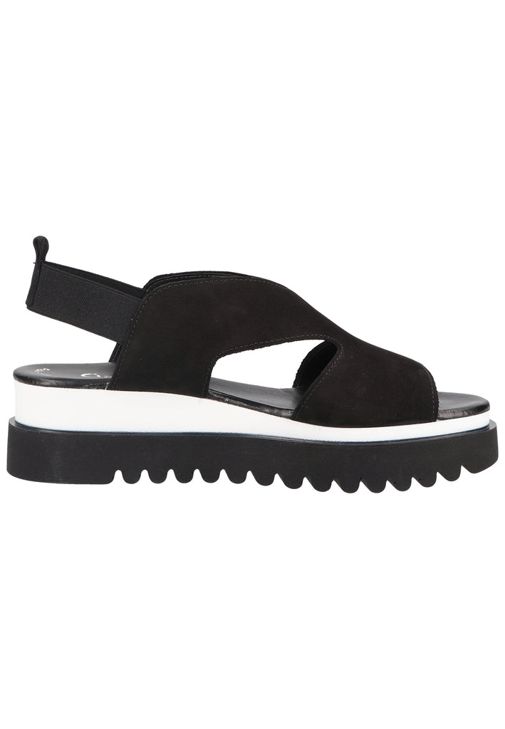 Gabor Sandalen Nubukleder/Textil Schwarz - surf4shoes