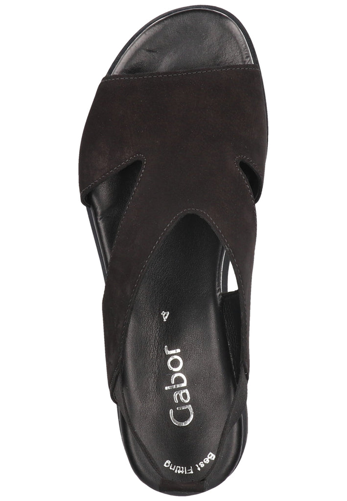 Gabor Sandalen Nubukleder/Textil Schwarz - surf4shoes