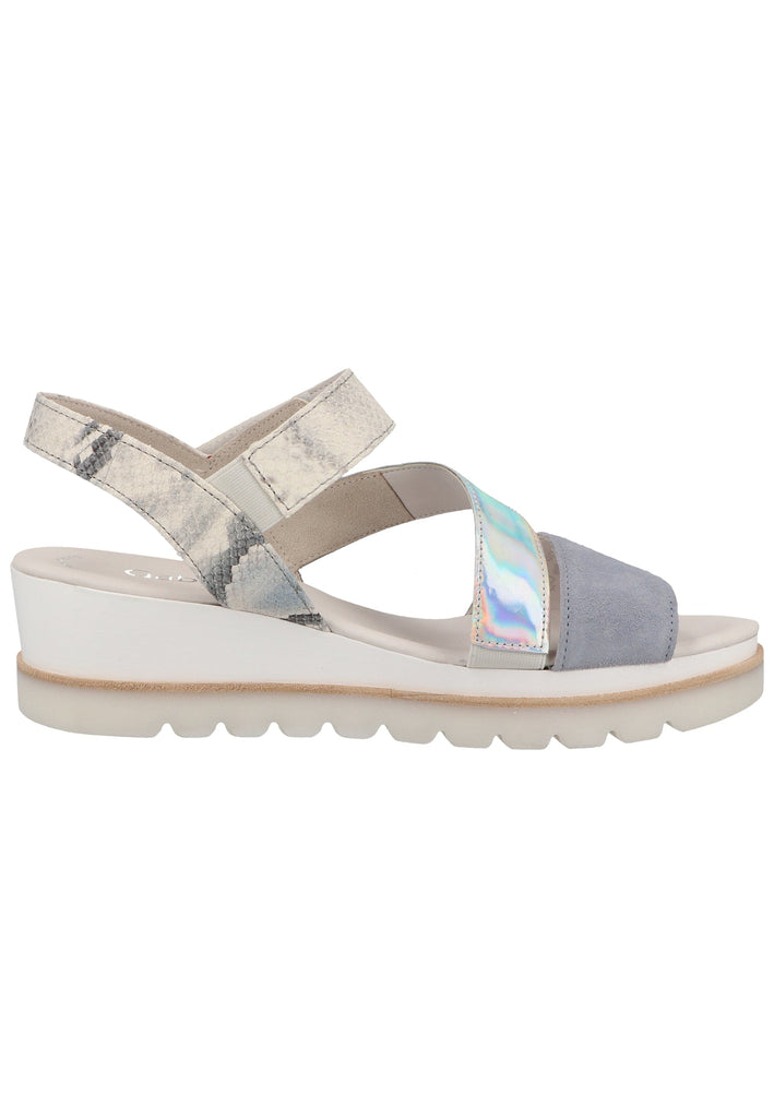Gabor Sandalen Leder Blau/Silber - surf4shoes