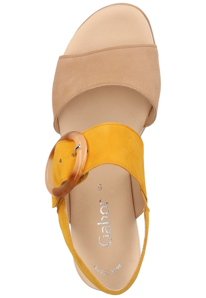 Gabor Sandalen Veloursleder Beige/Gelb - surf4shoes