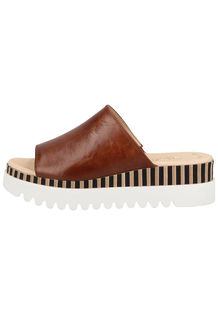 Gabor Pantoletten Leder Braun - surf4shoes