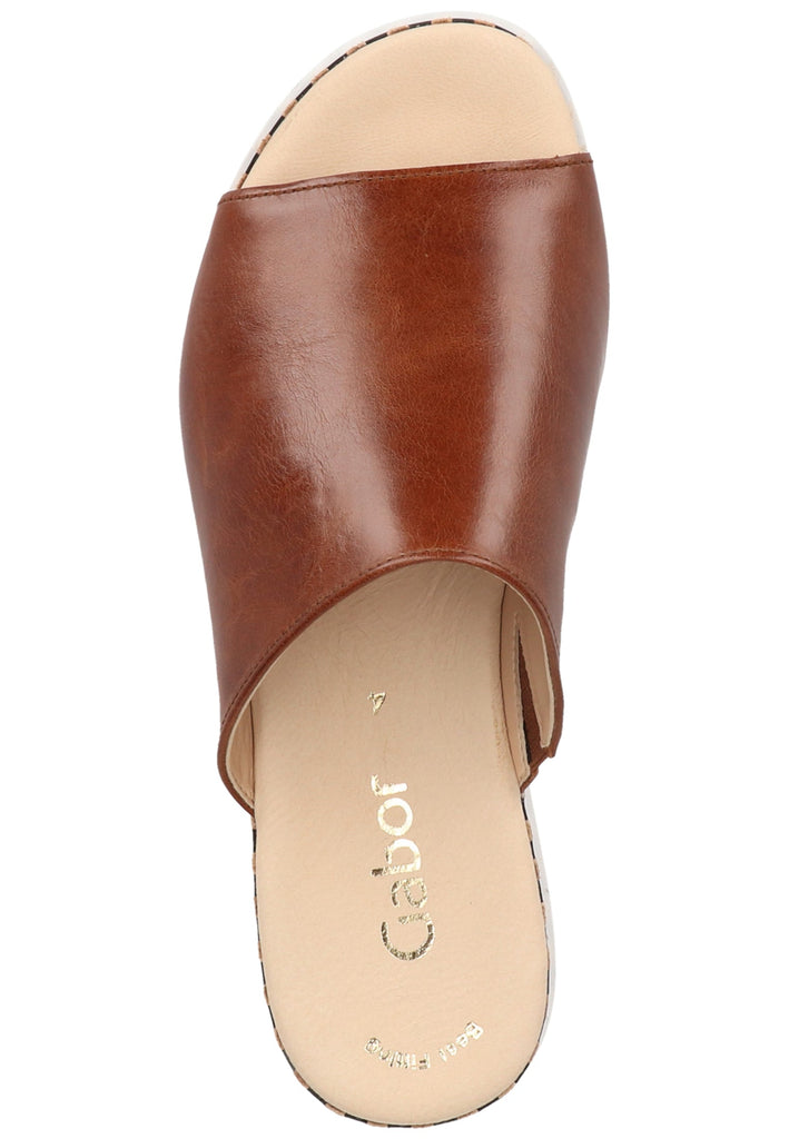 Gabor Pantoletten Leder Braun - surf4shoes