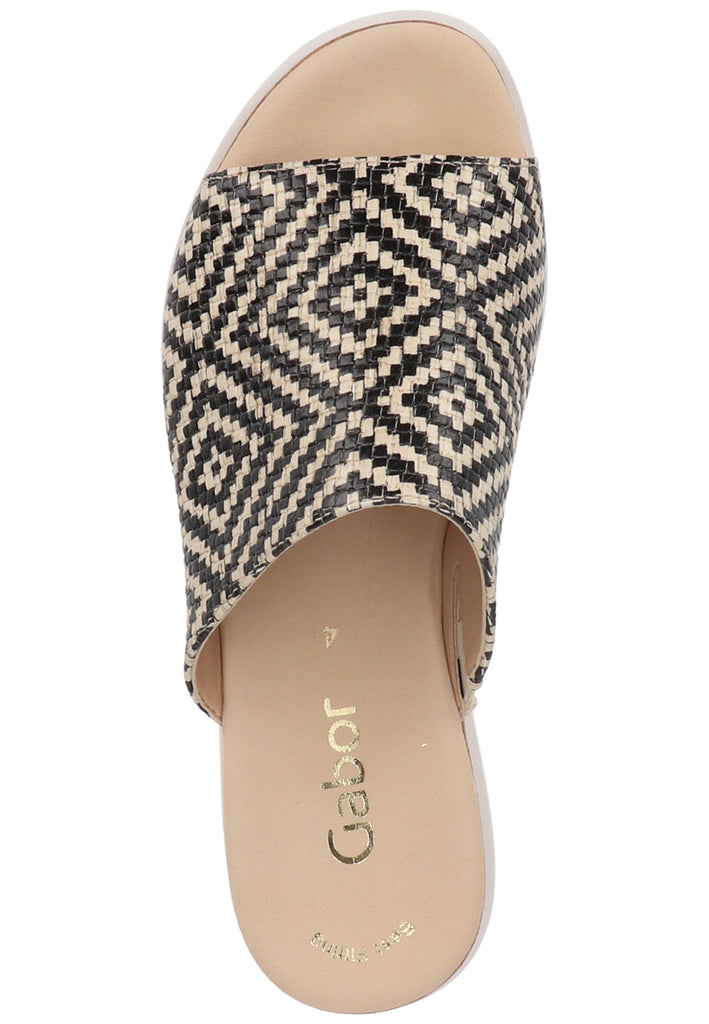 Gabor Pantoletten Leder Schwarz - surf4shoes