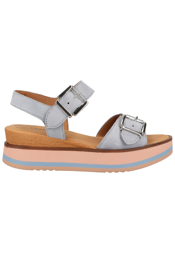 Gabor Sandalen Samt Blau - surf4shoes