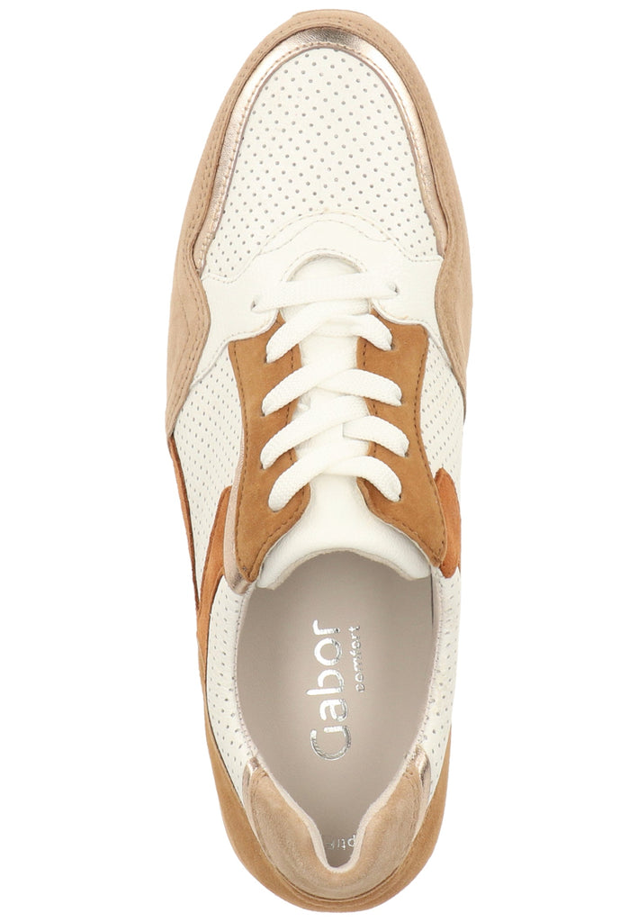 Gabor Sneaker Leder Weiß/Beige - surf4shoes