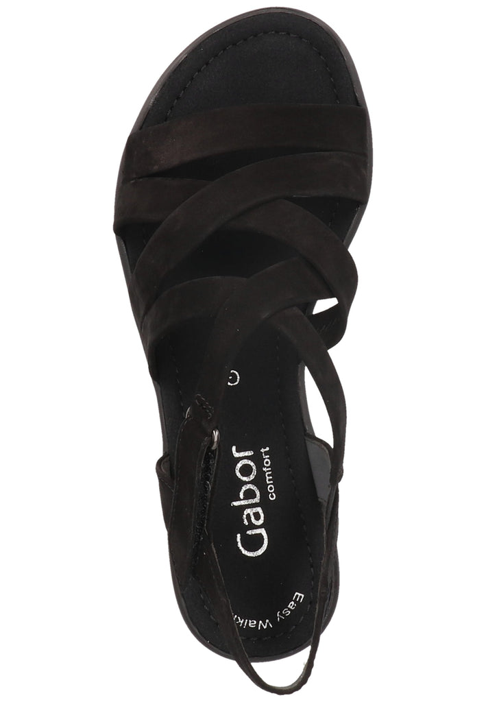 Gabor Sandalen Nubukleder Schwarz - surf4shoes