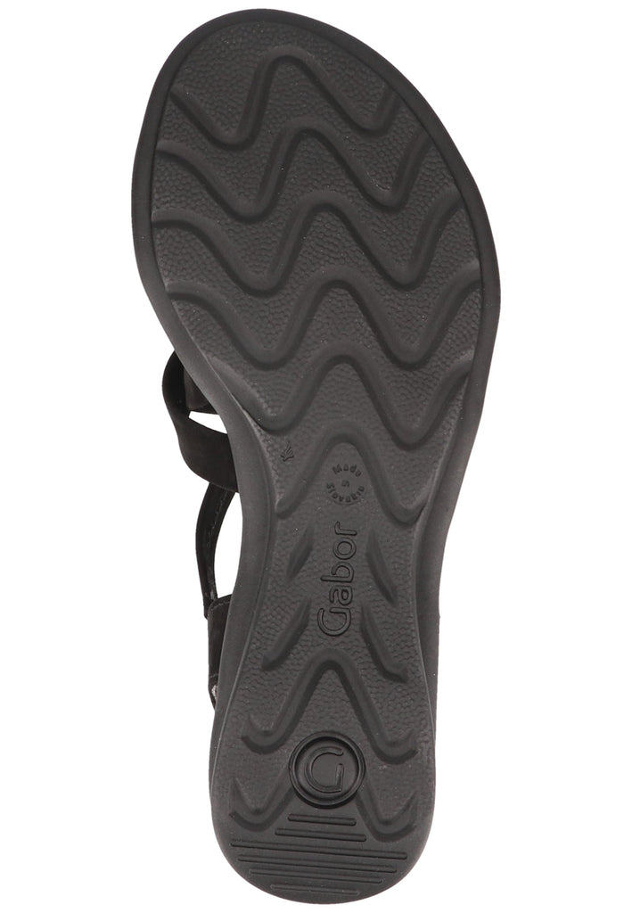 Gabor Sandalen Nubukleder Schwarz - surf4shoes